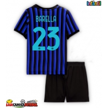 Camisa de Futebol Inter Milan Nicolo Barella #23 Equipamento Principal Infantil 2025-26 Manga Curta (+ Calças curtas)